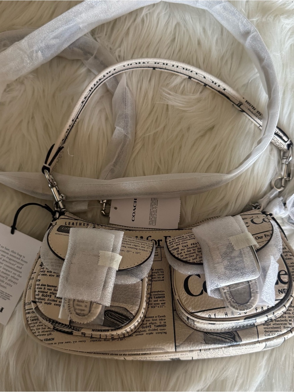 Coach Ashton Shoulder Bag With Newspaper Print